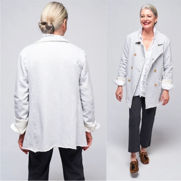 Frank & Eileen Belfast Gray Melange Triple Fleece Sweatshirt Peacoat Sz S - Picture 13 of 15